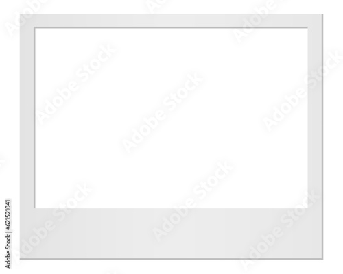 Empty white photo frame. Realistic photo card frame mockup - vector