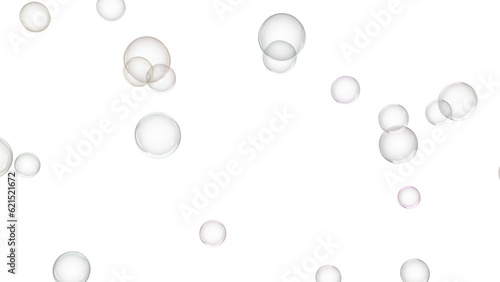 3d render of soap bubbles isolated with transparent.