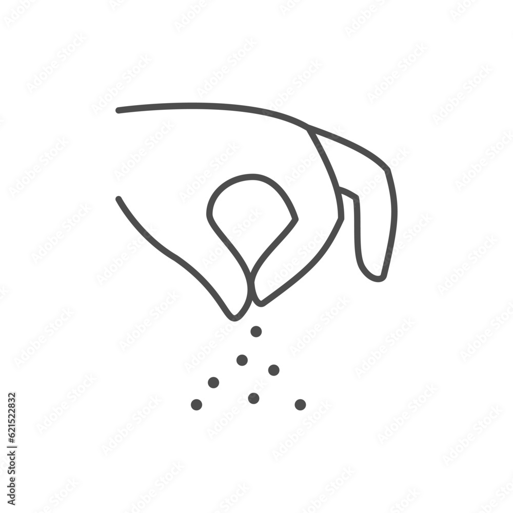 Adding seasoning line outline icon Adding seasoning line outline icon