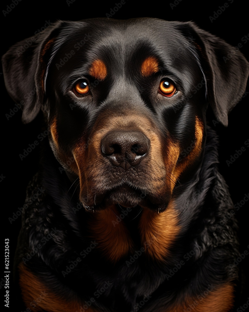 Rottweiler. Beautiful dog. Close-up shot. AI generated. Rottweiler. Beautiful dog. Close-up shot. AI generated.