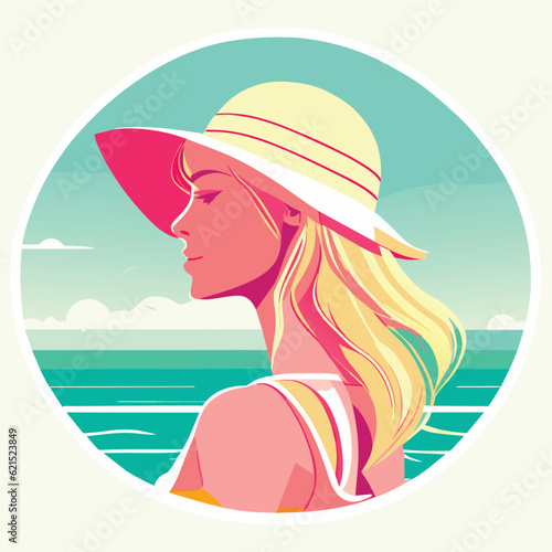 vector illustration on the theme of summer holidays. Summer holidays  resorts  hotels  beaches.