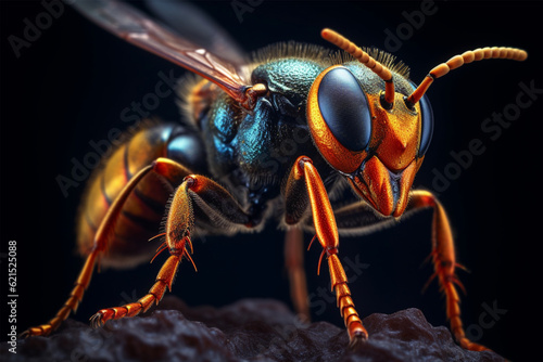 photos of insects a digger wasp in vibrant. 