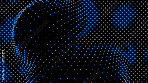 Dome-shaped protrusion part seine by stretching mesh for the illusion three-dimensional deformation of the surface. Screen media video trippy. Mesh LCD display. Scale size different hole space.