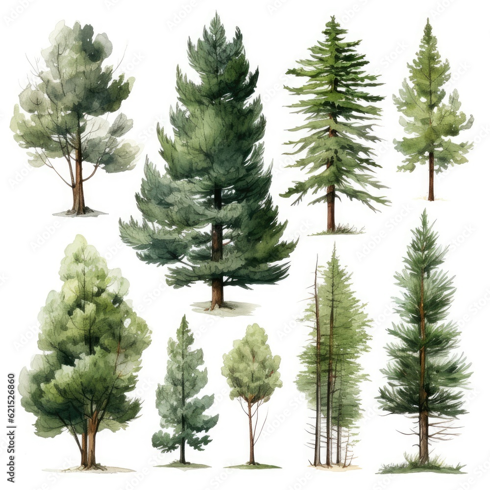 watercolor pine tree watercolor pine tree