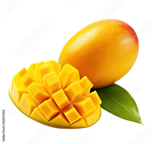 Delicious mango fruits cut out isolated on transparent background Remove png created with Generative AI, Clipping Path