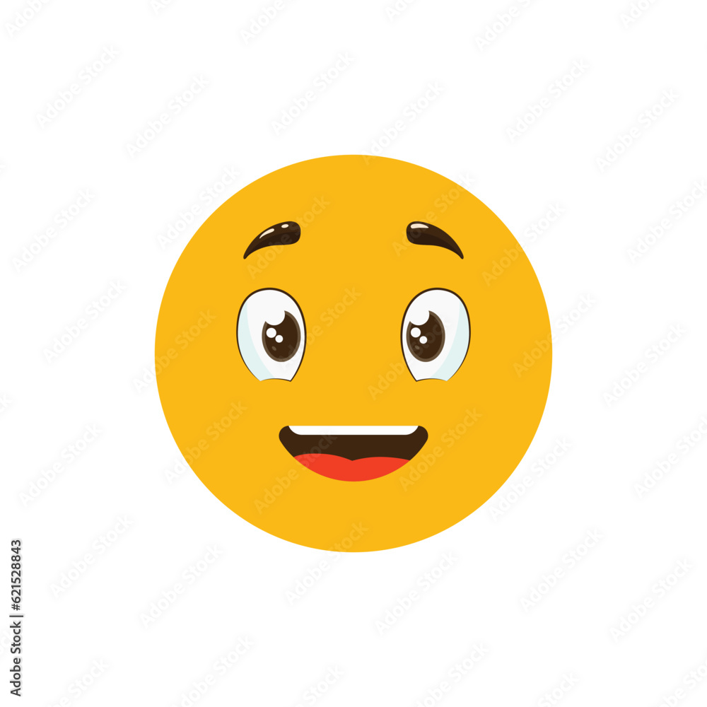 Smiley face. A cheerful joyful smiley face. Cartoon emoji. Vector illustration isolated on a white background Smiley face. A cheerful joyful smiley face. Cartoon emoji. Vector illustration isolated on a white background