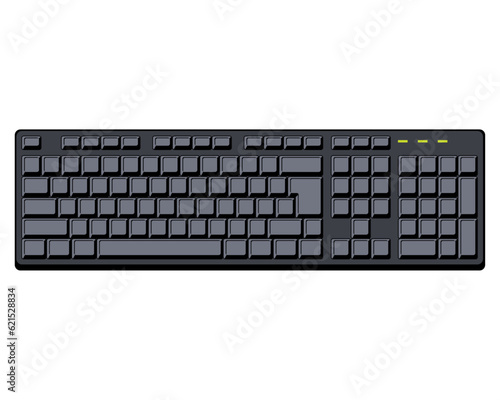 A blank of dark computer keyboard without letters, numbers and symbols.