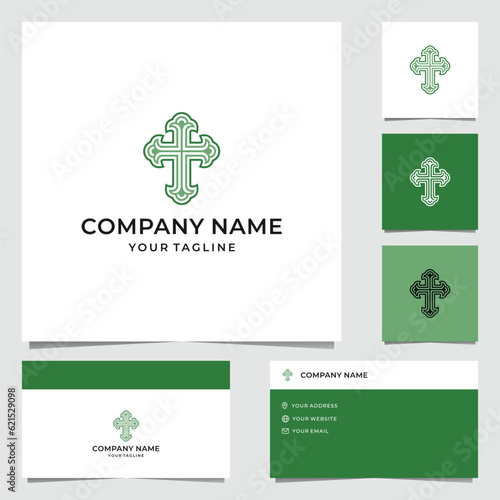 Green Christ Cross Logo Design