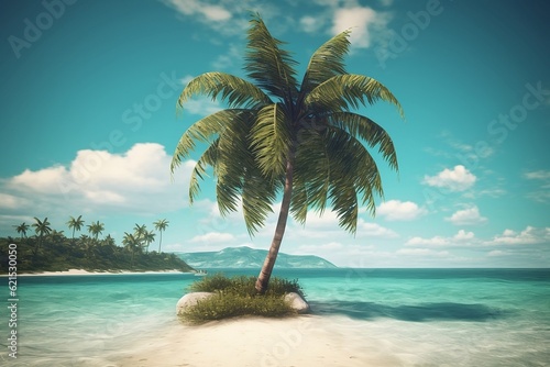 beach with coconut trees. 