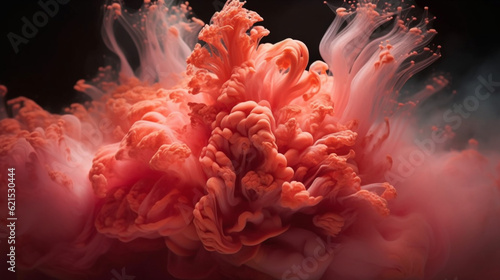  a single line of coral smoke as it swirls with grace and fluidity  AI-Generated