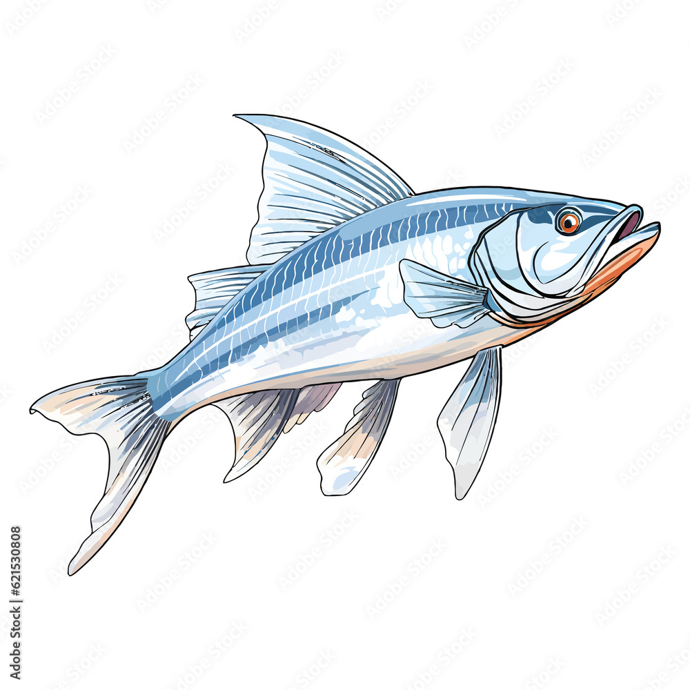 Fototapeta premium Serene Waters: Artwork Showcasing the Graceful Glass Catfish