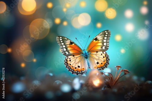Butterfly with Beautiful Bokeh Abstract Background