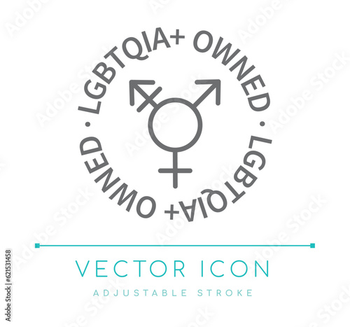 LGBTQIA Owned Business Line Icon