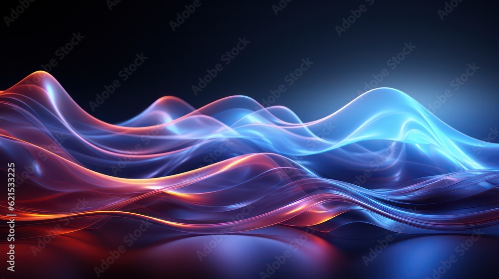 Stunning Abstract Wave Background with Captivating Blue Light Digital Effect