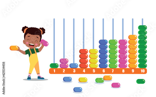 cute playing with bead abacus