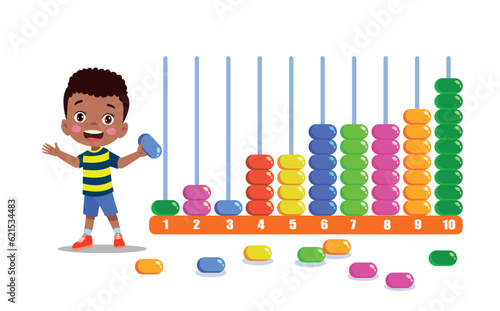 cute playing with bead abacus