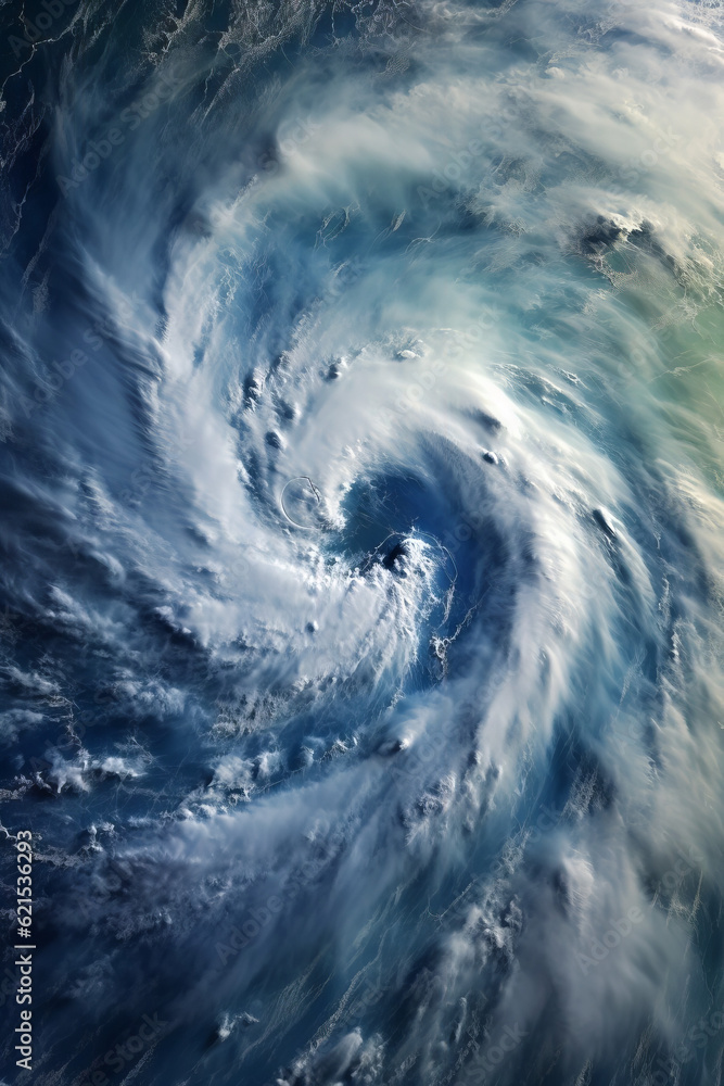 Aerial view of a hurricane