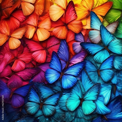 Pattern made of multicolor butterflies
