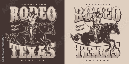 Texas rodeo monochrome vintage sticker