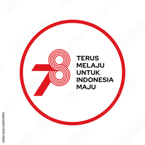 Free Download The 78th Independence day of Indonesia logo in circle red white background vector illustration - GFXLoad