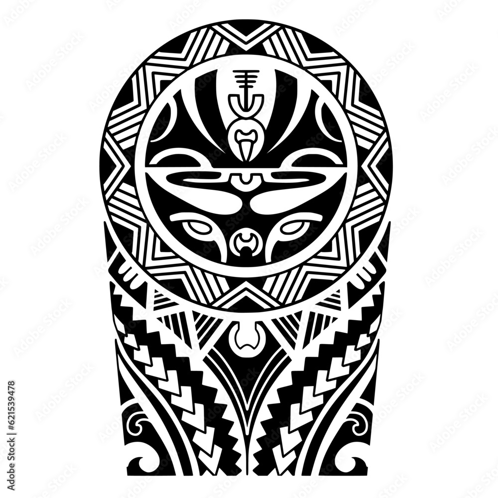 Obraz premium Wrap around arm polynesian tattoo design. Pattern aboriginal samoan. illustration EPS10