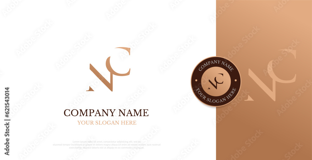 Initial NC Logo Design Vector 