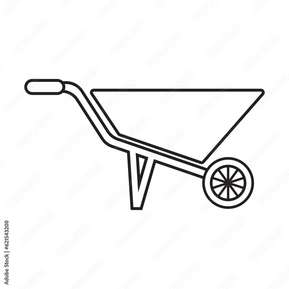 wheelbarrow icon design line graphic template vector isolated wheelbarrow icon design line graphic template vector isolated