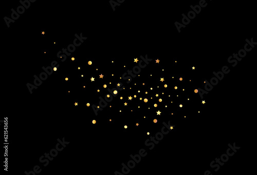 Yellow Sparkle Glamour Vector Black Background.