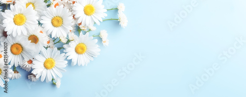 beautiful spring flowers on paper background. Generative AI