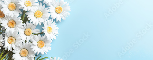 beautiful spring flowers on paper background. Generative AI