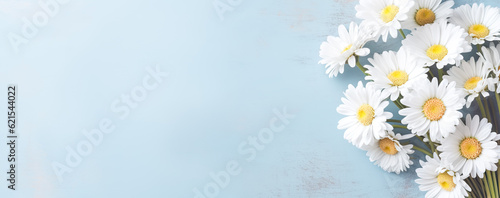 beautiful spring flowers on paper background. Generative AI