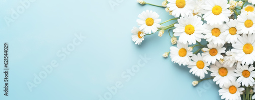 beautiful spring flowers on paper background. Generative AI