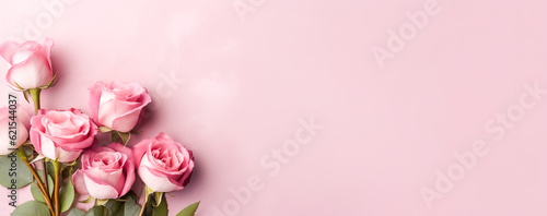 beautiful spring flowers on paper background. Generative AI