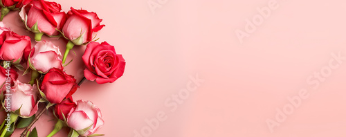 beautiful spring flowers on paper background. Generative AI