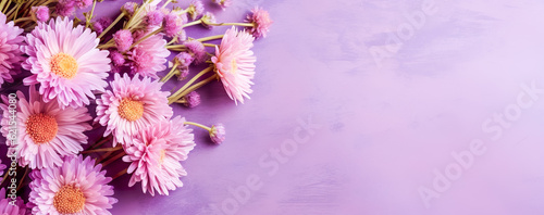 beautiful spring flowers on paper background. Generative AI