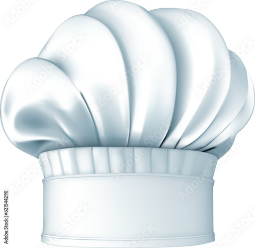 Realistic 3d chef's hat and baker's hat. Isolated on white background. Vector EPS-10