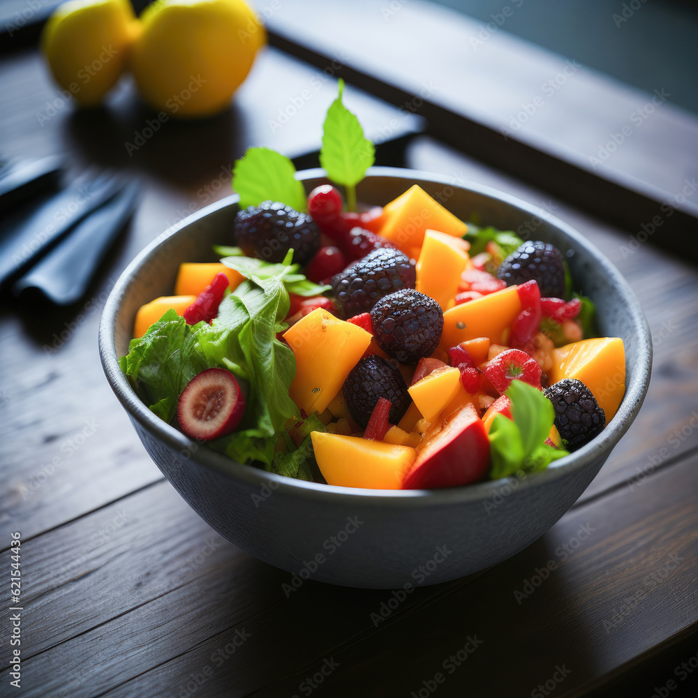 fresh fruit salad, generative ai fresh fruit salad, generative ai