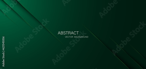 Abstract dark green background with green glowing lines, free space for design.	