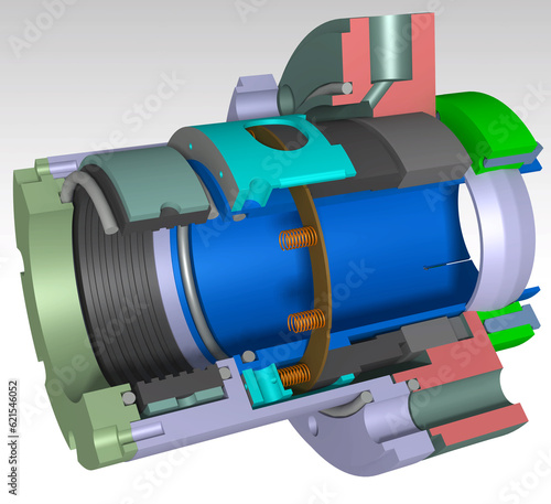 mechanical seal pump 3D illustration