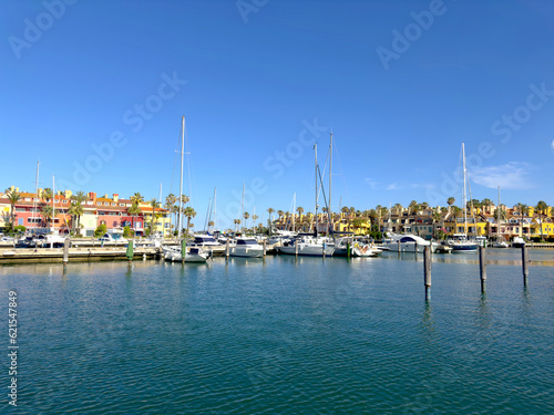 marina with yachts and boats in Sotogrande at the Mediterranean Sea, Cádiz, Andalusia, Malaga, Spain © keBu.Medien