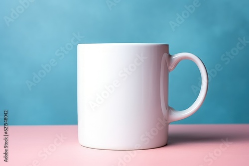 White template mug cup mock up. Can be used for graphic design or marketing. Graphic Photo Art. AI Generative
