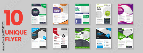 Colorful corporate flyer collection, flyer bundle, mega set gradient color brochure, annual report, proposal, leaflet, company profile, digital marketing poster, case of study, a4 layout with mockup