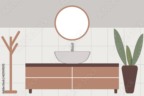 Stylish bathroom interior design. Home furnishings