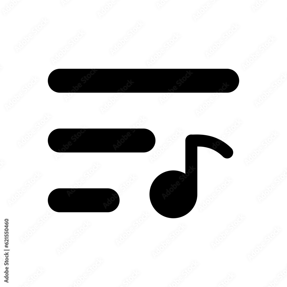 Editable vector music playlist icon. Black, transparent white background. Part of a big icon set family. Perfect for web and app interfaces, presentations, infographics, etc Editable vector music playlist icon. Black, transparent white background. Part of a big icon set family. Perfect for web and app interfaces, presentations, infographics, etc