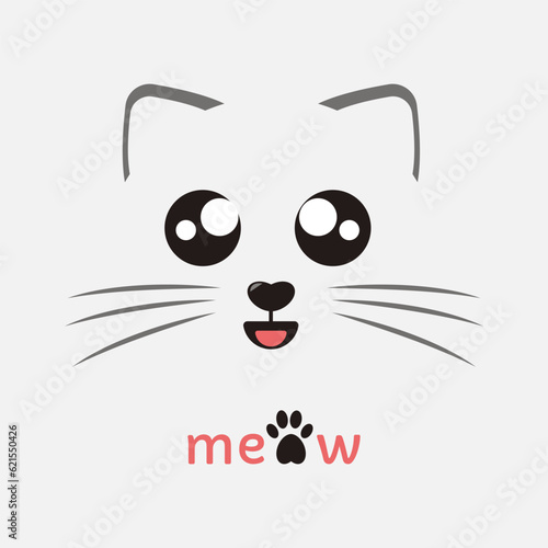 Vector cat muzzle, isolated, icon, logo, label, simple, minimalism