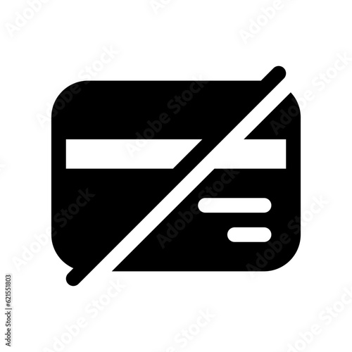 Editable block card, no card payment vector icon. Part of a big icon set family.  Finance, business, investment, accounting. Perfect for web and app interfaces, presentations, infographics, etc