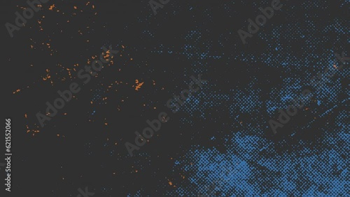 Dark grunge texture with blue splashes and noise effect, motion abstract hipster and glitch style background
