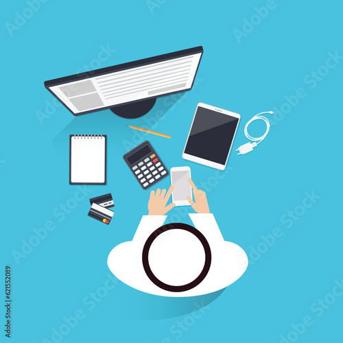 Arab man info graphic Education man training design