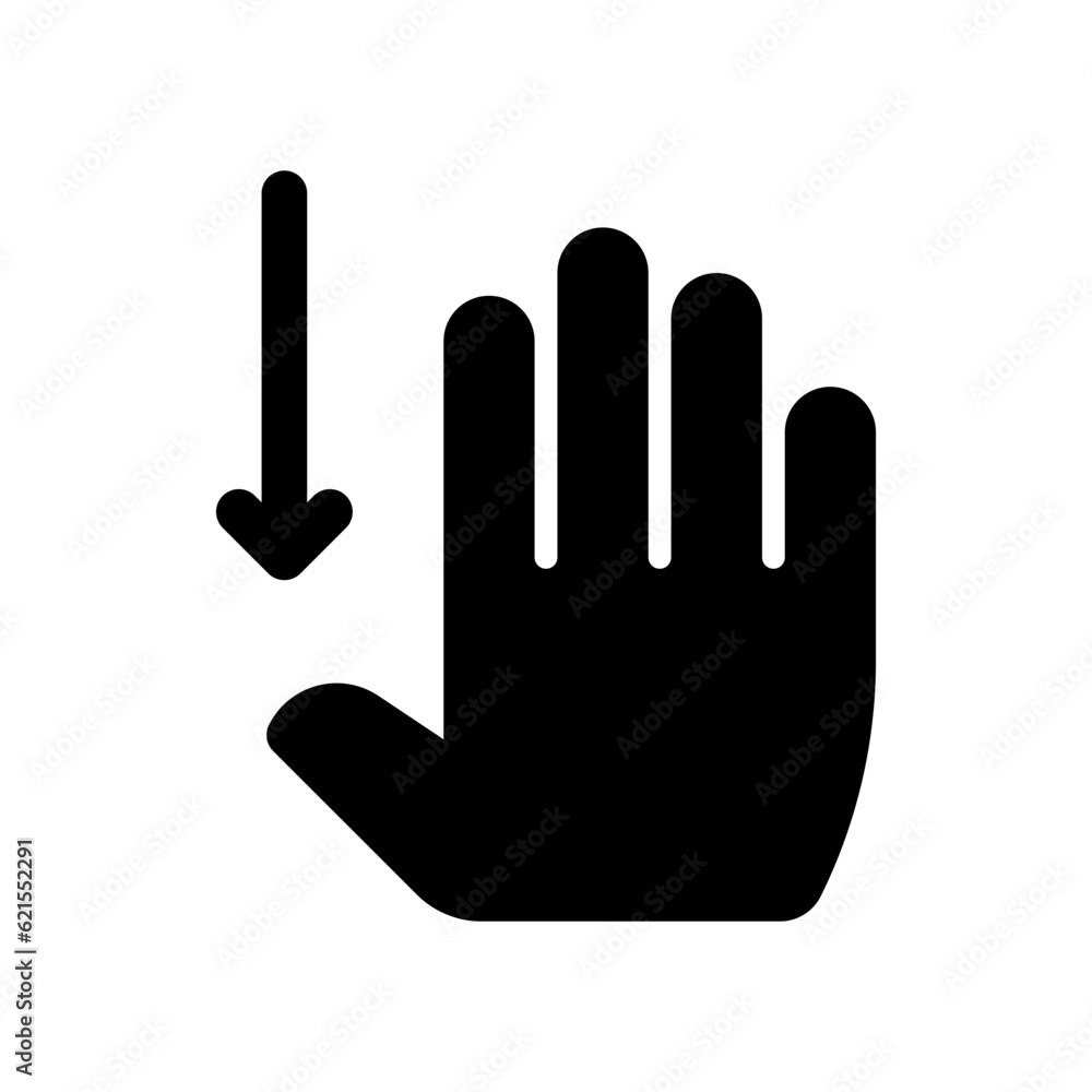 Editable four fingers swipe down vector icon. Part of a big icon set family. Perfect for web and app interfaces, presentations, infographics, etc Editable four fingers swipe down vector icon. Part of a big icon set family. Perfect for web and app interfaces, presentations, infographics, etc