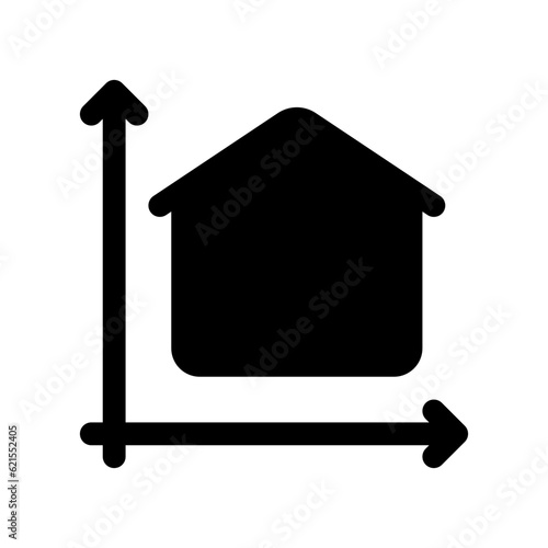 Editable building area, size vector icon. Property, real estate, construction, mortgage, interiors. Part of a big icon set family. Perfect for web and app interfaces, presentations, infographics, etc